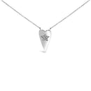 .925 Sterling Silver Diamond Heart with Star Pendant Necklace-1