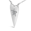 .925 Sterling Silver Diamond Heart with Star Pendant Necklace-3