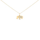 10K Yellow Gold 1/5 Cttw Diamond Elephant Pendant Necklace-1