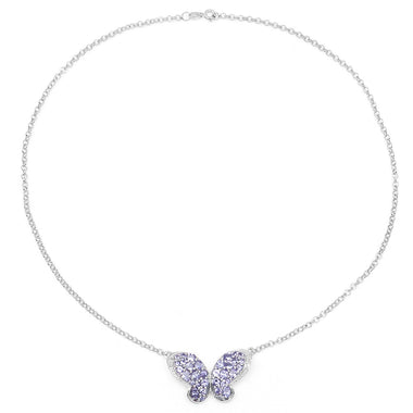 3.31 Carat Genuine Tanzanite & White Topaz .925 Sterling Silver Pendant - 0