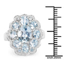 6.64 Carat Genuine Blue Topaz .925 Sterling Silver Ring-3