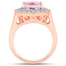5.48 Carat Genuine Kunzite and White Topaz .925 Sterling Silver Ring-2