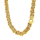 14k Yellow Gold Byzantine Motif Chain Necklace-2