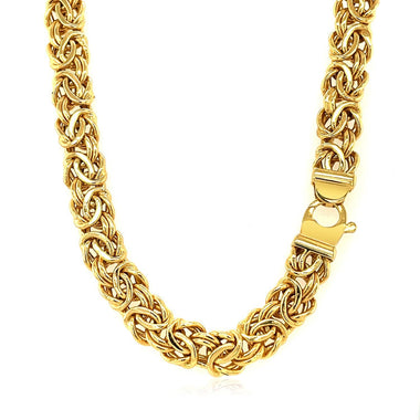 14k Yellow Gold Byzantine Motif Chain Necklace - 0