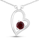 0.60 Carat Genuine Garnet .925 Sterling Silver Necklace-1