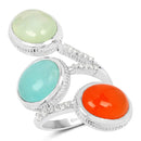 9.50 Carat Genuine Multi Stone .925 Sterling Silver Ring-1