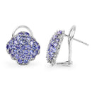 3.14 Carat Genuine Tanzanite .925 Sterling Silver Earrings-2