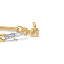 10K Yellow Gold 1.00 Cttw Pave Set Diamond Bar and  X-Link 7" Bracelet (I-J Color, I3 Quality)-2