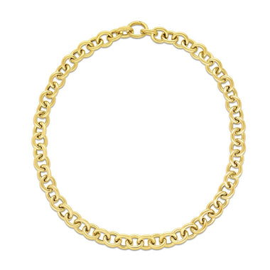 14k Yellow Gold Round Link Chain Necklace - 0