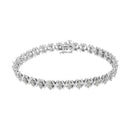 .925 Sterling Silver 1.0 Cttw Diamond Miracle-Set X-Link 7" Tennis Bracelet (I-J Color, I3 Clarity)-2
