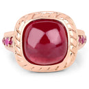 9.14 Carat Glass Filled Ruby and Ruby .925 Sterling Silver Ring-3