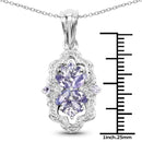 1.03 Carat Genuine Tanzanite & White Topaz .925 Sterling Silver Pendant-3