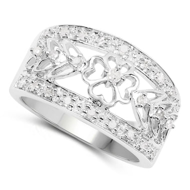 0.31 Carat Genuine White Diamond .925 Sterling Silver Ring - 0