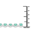 3.78 Carat Genuine Emerald .925 Sterling Silver Bracelet-3