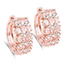 14K Rose Gold Plated 5.94 Carat Genuine Morganite and White Diamond .925 Sterling Silver Earrings-1