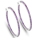 3.00 Carat Genuine Amethyst .925 Sterling Silver Earrings-1