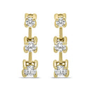 14K Yellow Gold 1/2 Cttw Round Diamond 3 Stone Graduated Linear Drop Past, Present and Future Stud Earrings (H-I Color, SI1-SI2 Clarity)-6