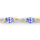 1.81 Carat Genuine Tanzanite and White Topaz .925 Sterling Silver Bracelet-2