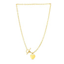 Toggle Necklace with Heart Charm in 14k Yellow Gold-2