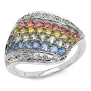1.97 Carat Genuine Multi Stone .925 Sterling Silver Ring-1