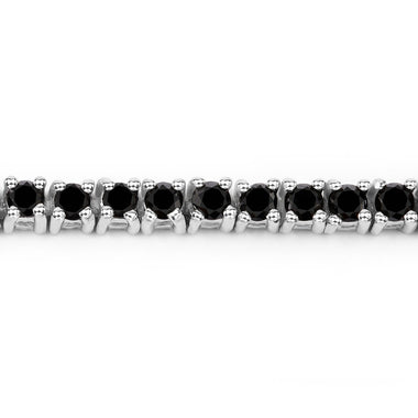 2.19 Carat Genuine Black Diamond .925 Sterling Silver Bracelet - 0