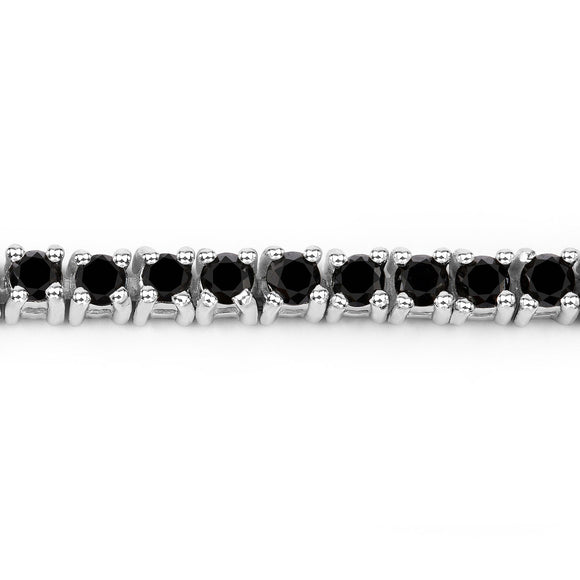 2.19 Carat Genuine Black Diamond .925 Sterling Silver Bracelet