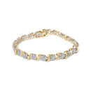 10K Yellow Gold 2.00 Cttw Round Cut Diamond 'S' Cluster Bracelet (J-K Color, I1-I2 Clarity)-1