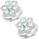 2.88 Carat Genuine Aquamarine .925 Sterling Silver Ring-4