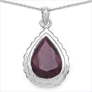 14.10 Carat Genuine Ruby .925 Sterling Silver Pendant-1