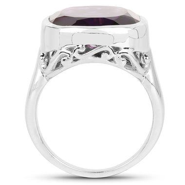 9.00 Carat Genuine Amethyst .925 Sterling Silver Ring - 0