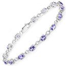 3.12 Carat Genuine Tanzanite .925 Sterling Silver Bracelet-4