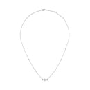 10K White Gold Bezel Set Princess Diamond 3 Stone Kite Shape and Station Necklace (H-I Color, SI2-I1 Clarity) - 18" Inches-1