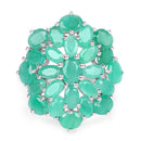 5.88 Carat Genuine Emerald .925 Sterling Silver Ring-3
