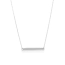 14k White Gold Smooth Flat Horizontal Bar Style Necklace-2