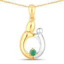 0.17 Carat Genuine Emerald .925 Sterling Silver Pendant-1