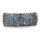 0.42 Carat Genuine Blue Diamond .925 Sterling Silver Ring-3