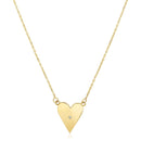 14k Yellow Gold High Polish Elongated Heart Necklace-3