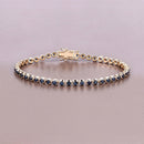 3.13 Carat Genuine Blue Sapphire 14K Yellow Gold Bracelet-3