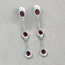 2.70 Carat Genuine Garnet .925 Sterling Silver Earrings-4