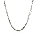 2.4mm 14k White Gold Round Box Chain-3