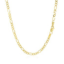 2.8mm 14k Yellow Gold Solid Figaro Chain-3