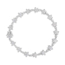 14K White Gold 1 1/5 Cttw Round Diamond Flower Blossom Link Bracelet (H-I Color, SI1-SI2 Clarity) - Size 7"-2