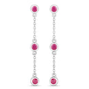 0.78 Carat Genuine Ruby .925 Sterling Silver Earrings-1