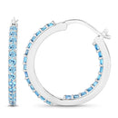 1.73 Carat Genuine Swiss Blue Topaz .925 Sterling Silver Earrings-2