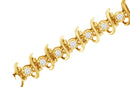 10KT Yellow Gold Plated .925 Sterling Silver 1 cttw Prong-Set Diamond Link Bracelet (J-K, I1-I2) - 7.5"-4