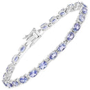 9.68 Carat Genuine Tanzanite .925 Sterling Silver Bracelet-1