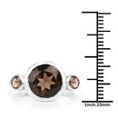 3.56 Carat Genuine Smoky Quartz .925 Sterling Silver Ring-3