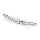 14k White Gold Soft Curved Diamond Wedding Band (1/8 cttw)-1