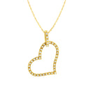 10K Yellow Gold 1/4 cttw Prong Set Round-Cut Diamond Open Heart 18" Pendant Necklace (K-L Color, I1-I2 Clarity)-6