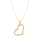 10K Yellow Gold 1/4 cttw Prong Set Round-Cut Diamond Open Heart 18" Pendant Necklace (K-L Color, I1-I2 Clarity)-4